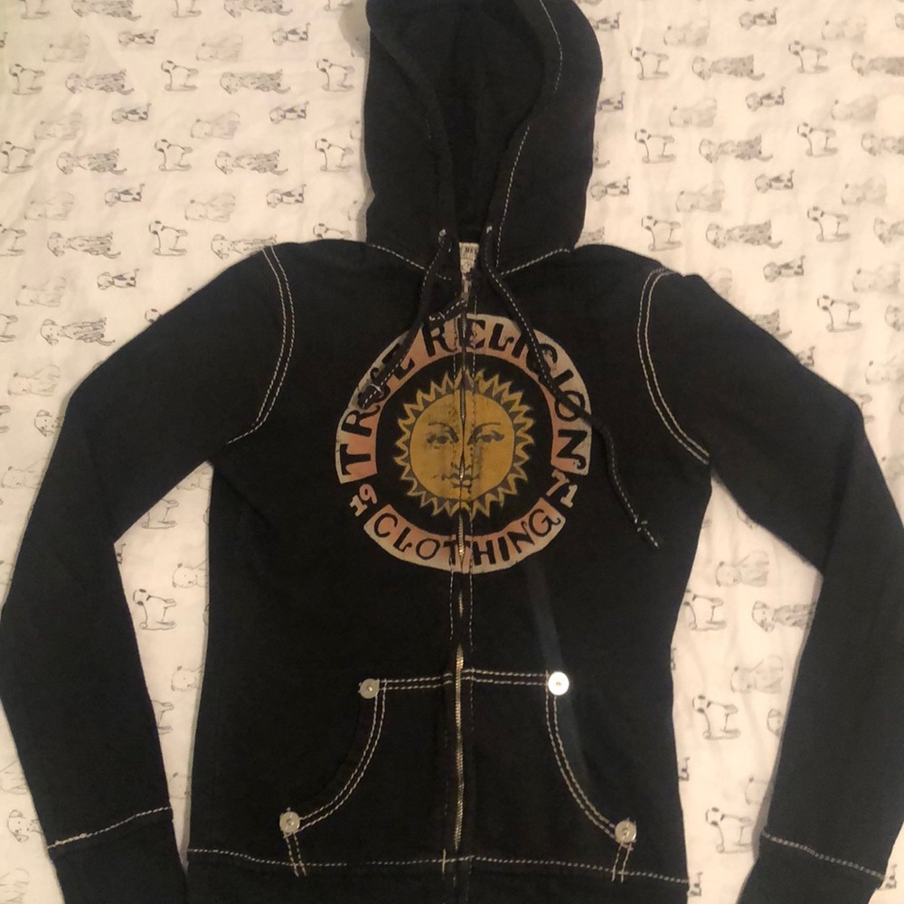 Black True Religion Zip up Sweatshirt